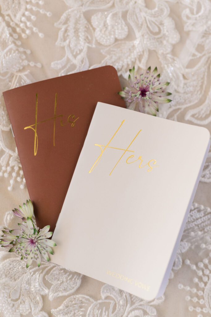 His and hers wedding vow books